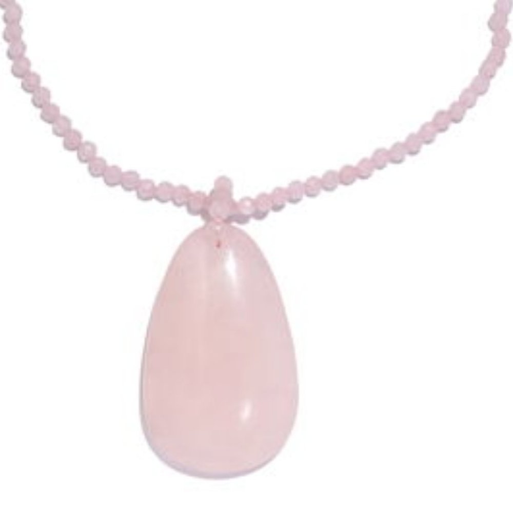 Lovely Galilea Rose Quartz Pendant Beaded SS Necklace and matching Bracelet NWT